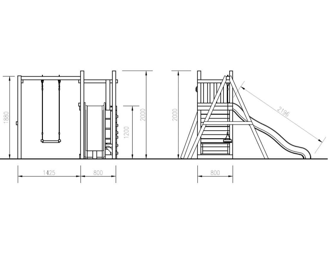 Детская игровая площадка Гарда 6 с качелями (всесезонная) - вид 4