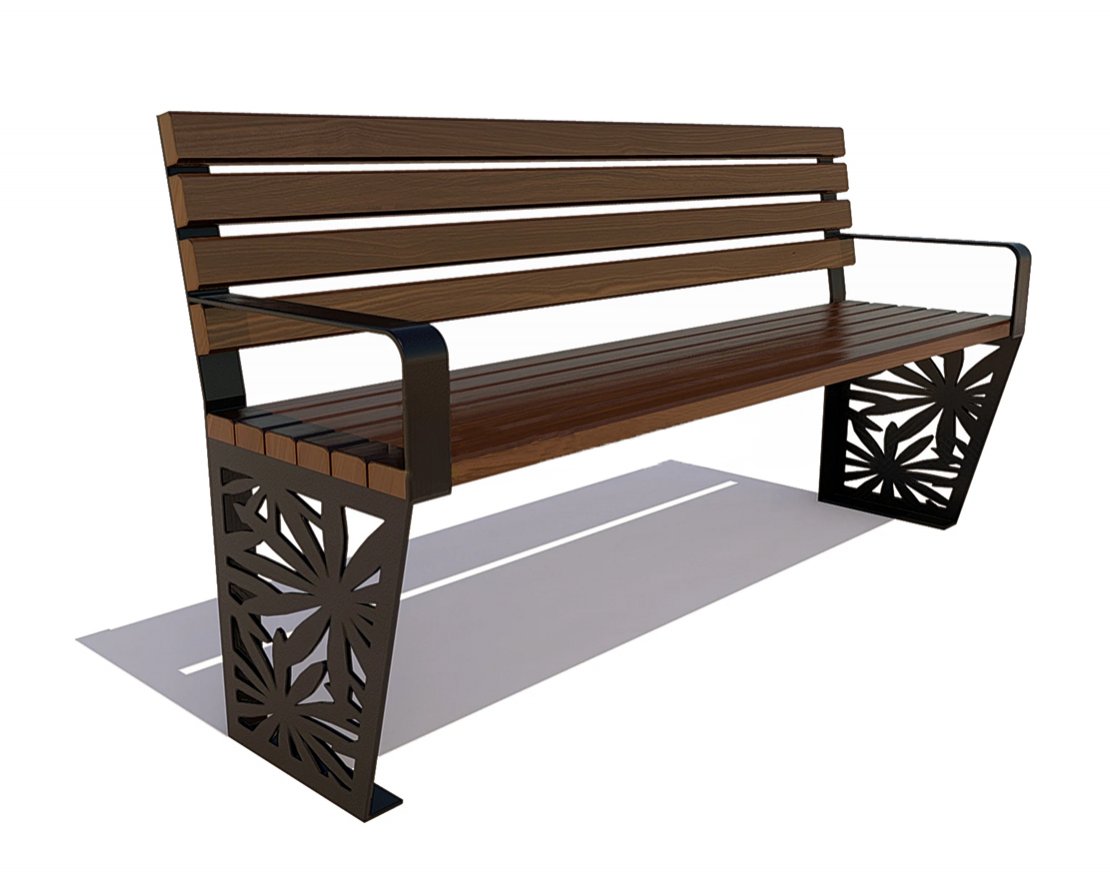 Скамейка садовая Ромашка, лиственница - вид 4